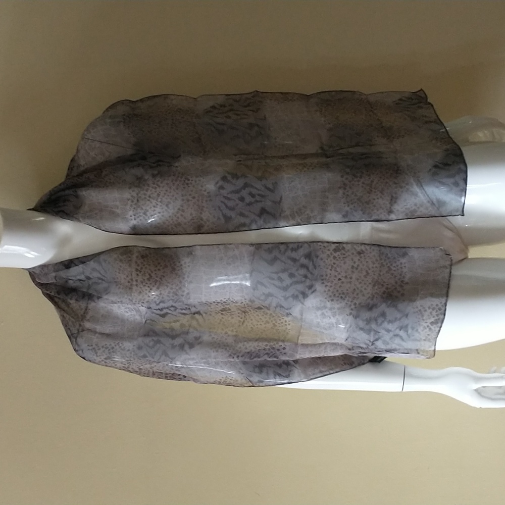 Cejon Acessories Inc Scarf 100%Silk Brown Animal Print Geometr Rectangle MobWife